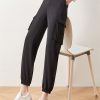 Cargo Pants Elastic High Waist Cropped Trousers Casual Pants