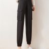 Cargo Pants Elastic High Waist Cropped Trousers Casual Pants - Image 4