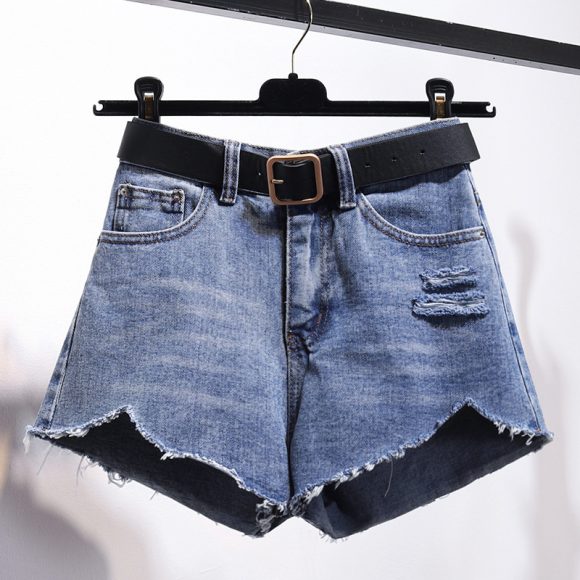 Irregular Denim Shorts Women - Image 2