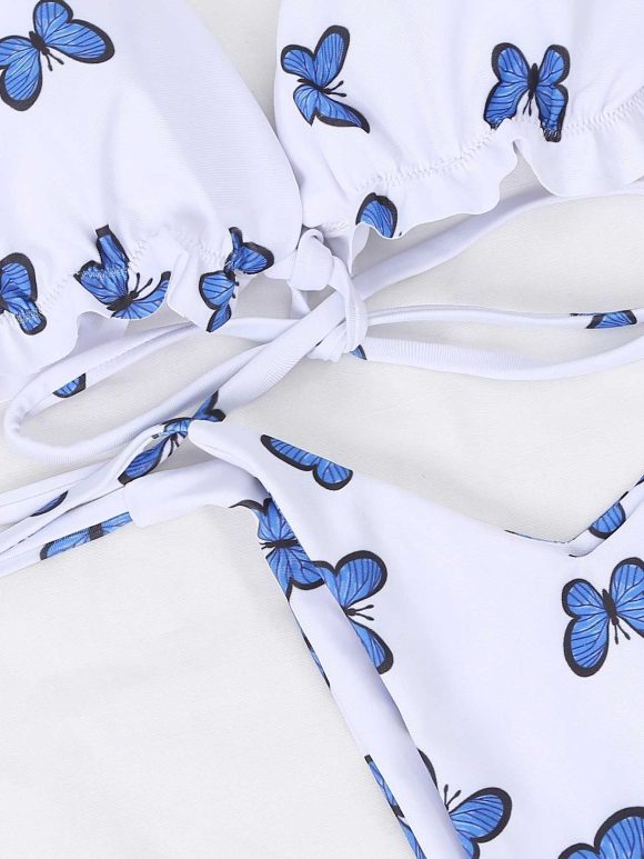 New Butterfly Print Swimsuit Lace Thong Women Bikini Bikini - Image 6