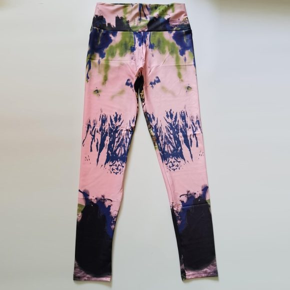 Fitness High Elastic Sports Leggings Training Abstract Ink Pattern High Waist Yoga Leggings - Image 5