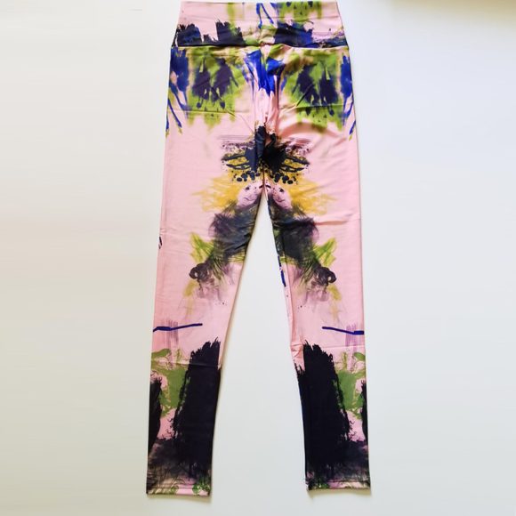 Fitness High Elastic Sports Leggings Training Abstract Ink Pattern High Waist Yoga Leggings - Image 2