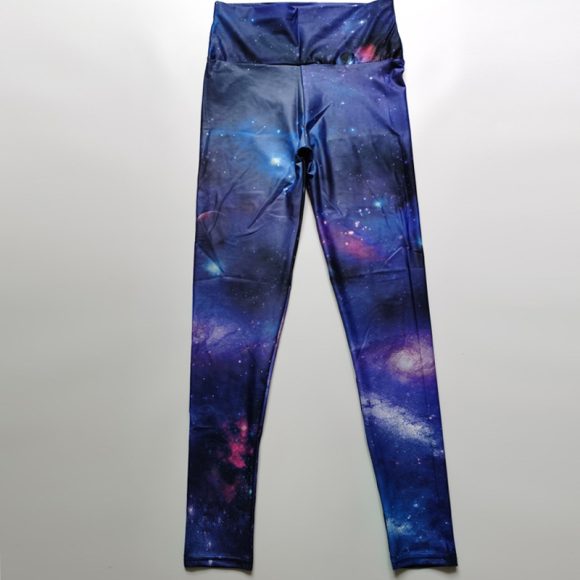Fitness High Elastic Sports Leggings Training Abstract Ink Pattern High Waist Yoga Leggings - Image 7