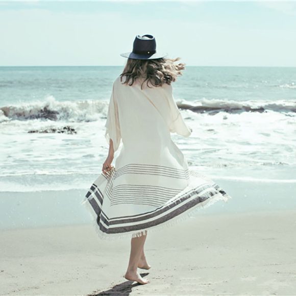NNew Crochet Knitted White Beach Pareo Dress Long Tunic Pareos Woman Cover Ups Robe De To Cover Up Plage Coats - Image 2