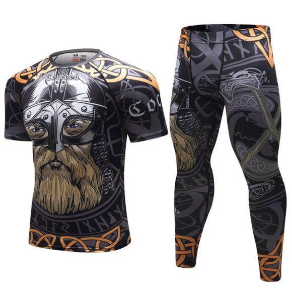 Mens Tracksuit Set D Animal Compression T-Shirt Pants Skin - Image 7