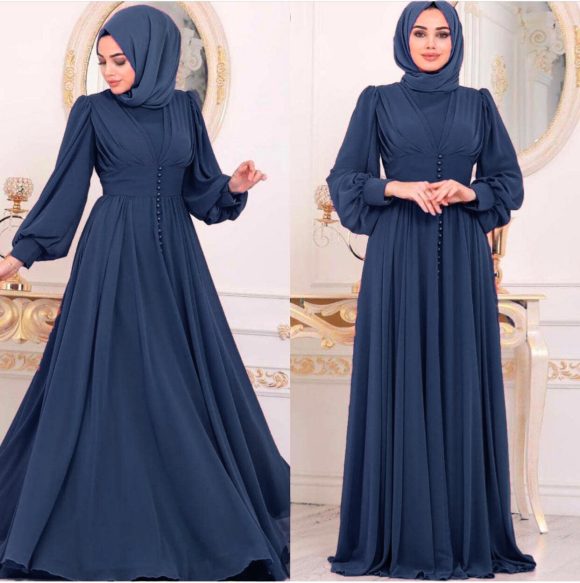 Muslim Women's Clothing Long Sleeve Chiffon Dress - Image 3