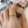 S925 Sterling Silver Hollow Flower Ring Fashionable Simple Adjustable Diamond Ring - Image 5