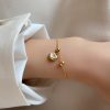 Shell White Fritillary Peach Heart Love Bracelet Pullable Bead Adjustable Jewelry - Image 2