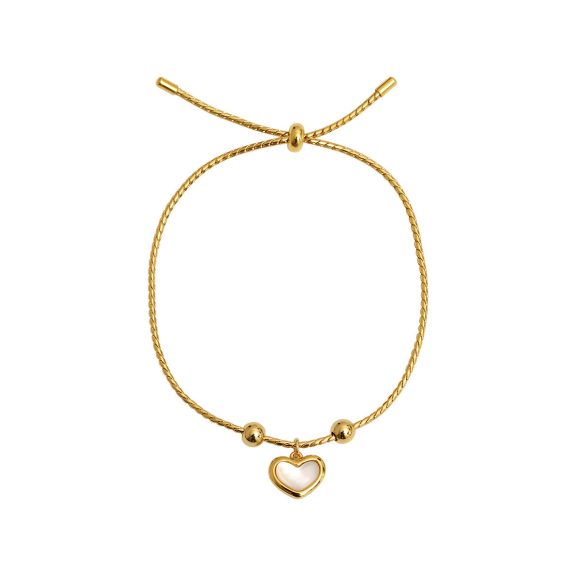 Shell White Fritillary Peach Heart Love Bracelet Pullable Bead Adjustable Jewelry - Image 6