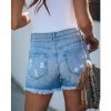 Fringed Denim Shorts Ripped Stitching Ladies Jeans Shorts Women - Image 2