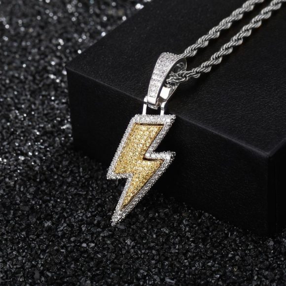 Hot Selling Lightning Hip Hop Pendant Micro-inlaid Zircon Hip Hop Fashion Trendy Hip Hop Jewelry - Image 8