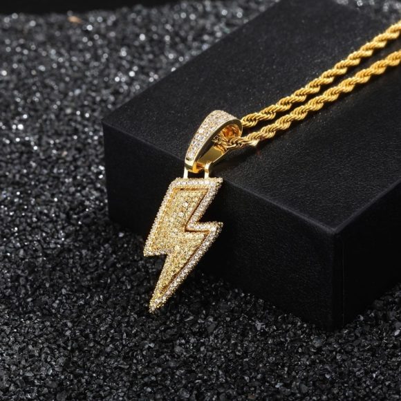 Hot Selling Lightning Hip Hop Pendant Micro-inlaid Zircon Hip Hop Fashion Trendy Hip Hop Jewelry - Image 9
