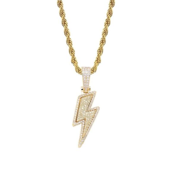Hot Selling Lightning Hip Hop Pendant Micro-inlaid Zircon Hip Hop Fashion Trendy Hip Hop Jewelry - Image 7