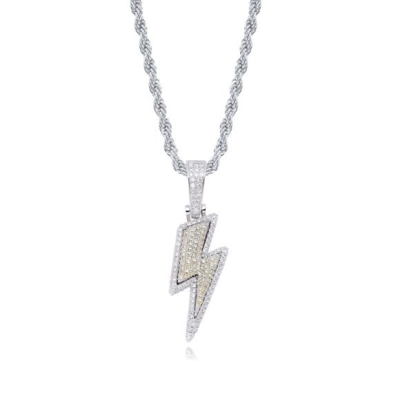 Hot Selling Lightning Hip Hop Pendant Micro-inlaid Zircon Hip Hop Fashion Trendy Hip Hop Jewelry - Image 3