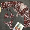 Long Sleeve Mesh Bikini Swimwear Women Three Pieces Leopard Swimsuit Female Summer Sexy Bathing Suit - Image 5