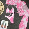 Long Sleeve Mesh Bikini Swimwear Women Three Pieces Leopard Swimsuit Female Summer Sexy Bathing Suit - Image 6