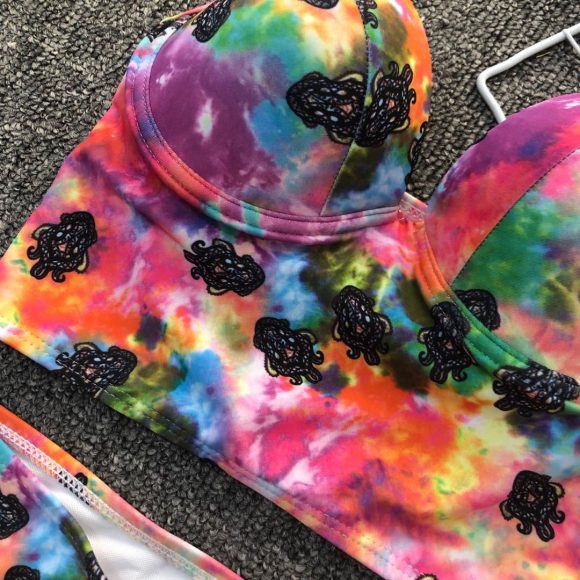 Source Manufacturer Ladies Split Swimwear Dyed Swimsuit AliExpress Amazon Bikini Swimwear - Image 2