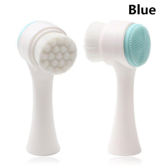 Double-sided Silicone Skin Care Tool Facial Cleanser Brush Face Cleaning Vibration Facial Massage Washing Product - Image 3