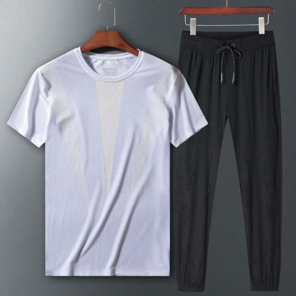 Two-piece short-sleeved sportswear T-shirt trousers set - Image 4