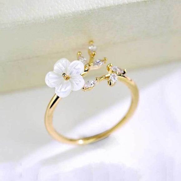 Creative Stylish Elegant And Simple Natural Flower Leaf Ring - Image 4