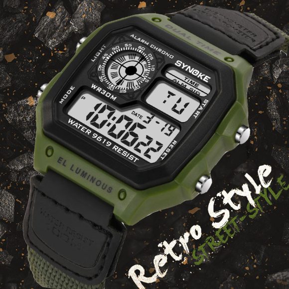 Retro Electronic Watch Luminous Waterproof Sports Men's Watches - Image 2