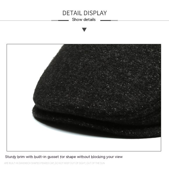 Outdoor Cycling Warm Short Brim Beret Middle-aged And Elderly Men Ear Protection Advance Hats - Image 5
