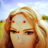 Gothic Witchcraft Pentagram Head Chain Magic Round Beads Stone