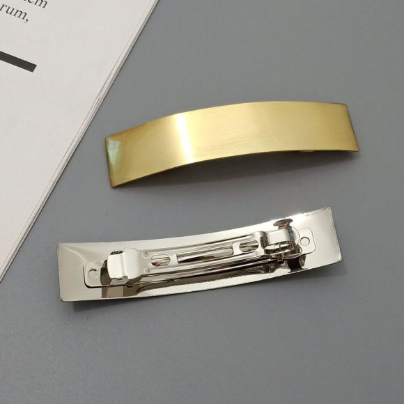 Brushed Metal Barrettes European American Simple Versatile Temperament Ins Fashion Normcore Style Ponytail Clip - Image 4
