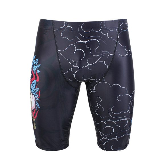National Style Lion Series Cool Black Men's Swimming Trunks - Image 6