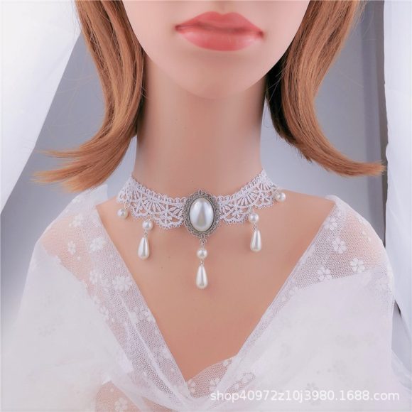 Personalized Multi-layer Crystal Lace Necklace Bone Chain - Image 2