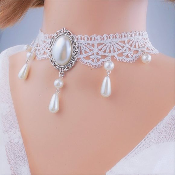 Personalized Multi-layer Crystal Lace Necklace Bone Chain - Image 9