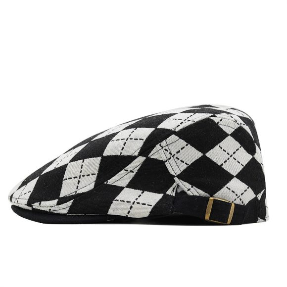 Retro Plaid Short Brim Advance Hats British Casual Painter Hat - Image 3
