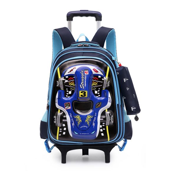Trolley Primary School Waterproof 3D Car Detachable Burden Reduction Children Backpack - Image 4