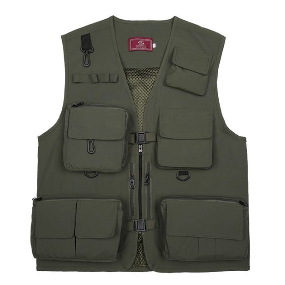 Black Vest Waistcoat Vest Men And Women With Multifunctional Tooling Style - Image 8