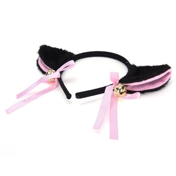 Plush cat ears headband Bells anime show ball headwear Maid catwoman cosplay hairpin - Image 3