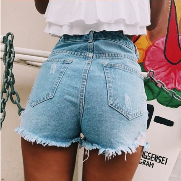 Women's retro ins hot classic ripped denim shorts - Image 6