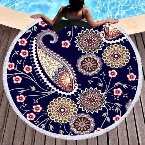 Circular macharo beach towel microfiber digital printing beach towel - Image 3