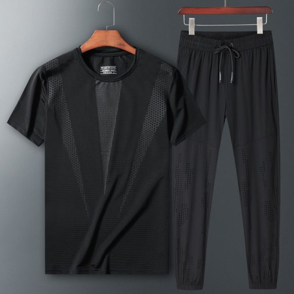 Two-piece short-sleeved sportswear T-shirt trousers set - Image 5