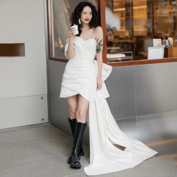 Light Wedding Gown Short Women - Image 2
