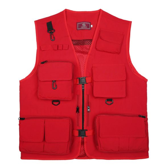 Black Vest Waistcoat Vest Men And Women With Multifunctional Tooling Style - Image 2
