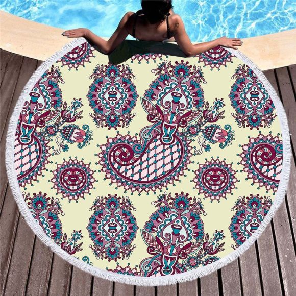 Circular macharo beach towel microfiber digital printing beach towel - Image 5