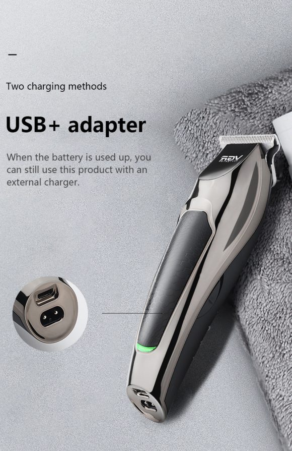 V30 Professional Waterproof Hair TrimmerDisplay Men's Hair Clipper Grooming Low Noise Clipper Titanium Ceramic Blade Adult Razor - Image 6