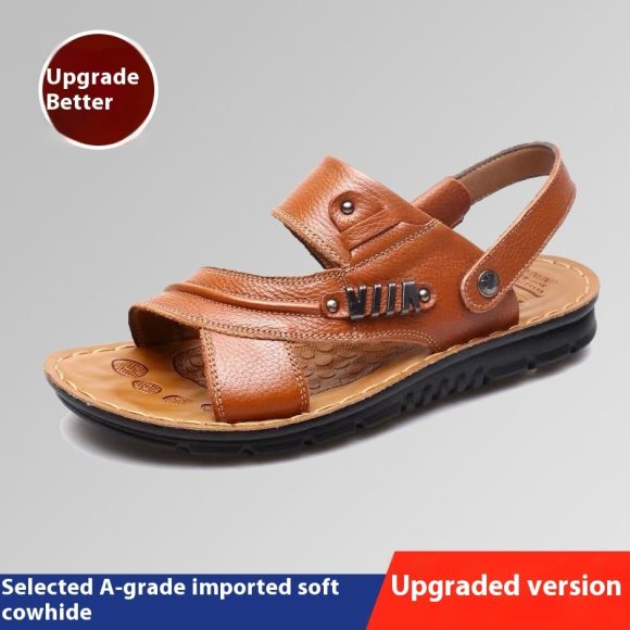 First Layer Cowhide Men's Sandals Summer Genuine Leather Sandals - Image 7