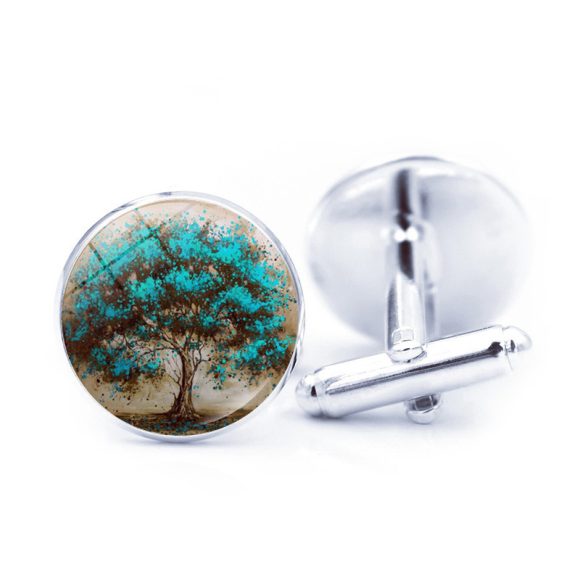Time Stone Simple Tree Of Life Cufflinks - Image 5