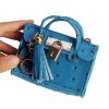 Leather Solid Color Fashion Tassel Mini Handbag - Image 4