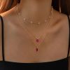 Vintage Grandmother Blue Green Pearl Multilayer Simplicity Necklace - Image 2