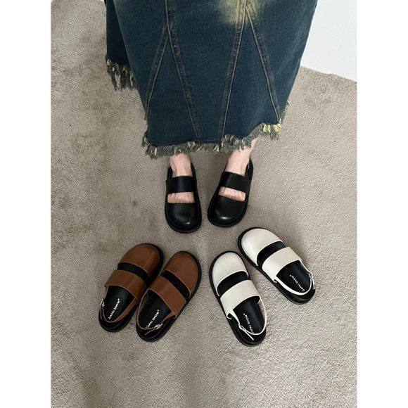 Retro Raise The Bottom One Strap Two-way Breathable Closed Toe Sandals - Image 4