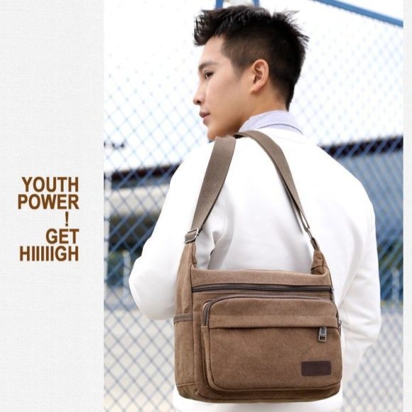 Men's Shoulder Bag Retro Leisure Crossbody Bag Outdoor Sports Canvas Bag - Image 6