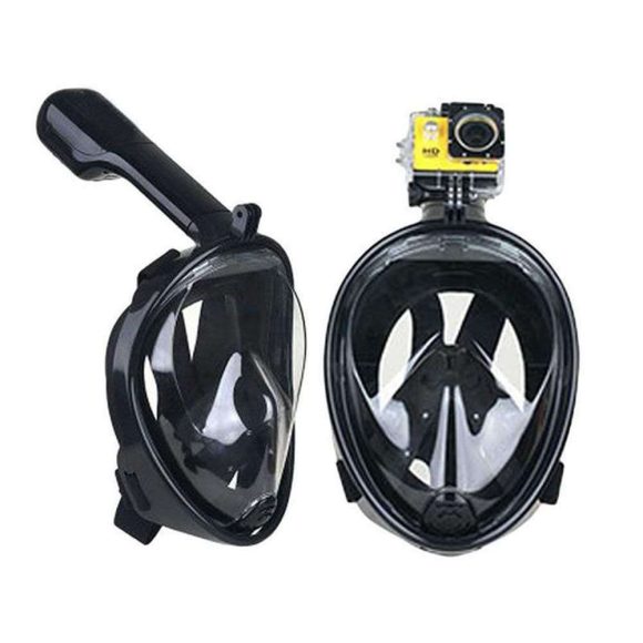 Anti Fog Snorkeling Full Face Mask Silicone Full Dry Diving Goggles With Camera - Image 7