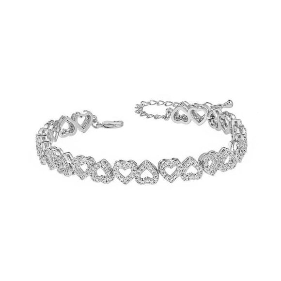 Girl's High-grade Diamond Bracelet With Full Diamond Heart - Image 4